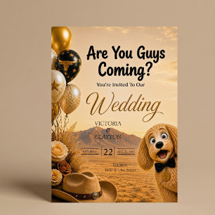 Invitation Vous Venez, Les Gars ? Mariage de Chien Sudiste Dr