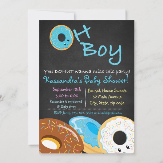 Invitation Vous voulez rater ce Baby shower Oh Boy Card (Devant)