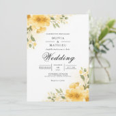 Invitation Voûte de mariage Golden Bloom (Debout devant)