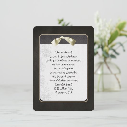 Invitation Vow Renewal Black Frame (Debout devant)