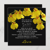 Invitation Vow Renewal Bright Yellow Orchidées on Black (Devant / Derrière)