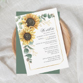 Invitation Vow Renewal Eucalyptus Sunflower Mariage géométriq