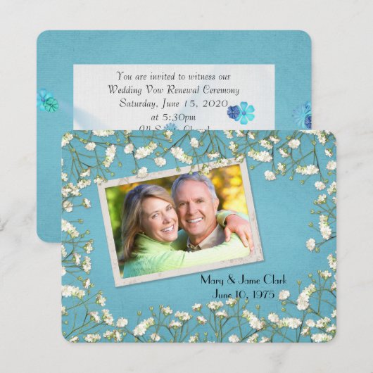 Invitation Vow Renewal - fraise de respiration bébé avec phot (Devant / Derrière)