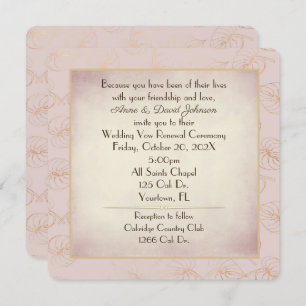 Invitation Vow Renewal Gold Foil Leaf