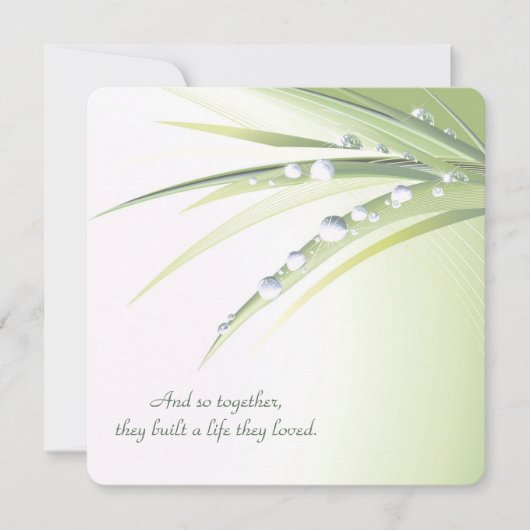 Invitation Vow Renewal Mariage, gouttes de rosée (Devant)