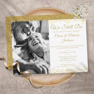 Invitation Vow Renewal Nous Faisons Toujours Gold Photo Anniv
