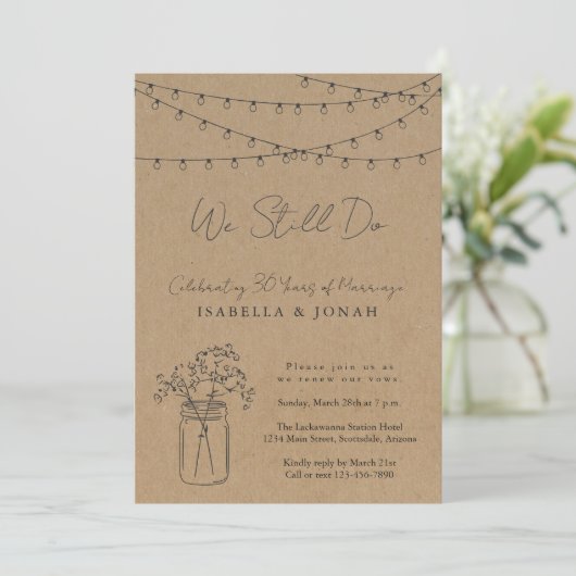 Invitation Vow Renewal Party | Papier Rustique Kra (Debout devant)