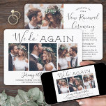 Invitation Vow Renewal Sequel Mariage 4 Photo Nous recommenço<br><div class="desc">Famille d'Invitations et amis à une cérémonie de renouvellement de voeux tout simplement élégante et réception d'anniversaire avec un élégant collage photo 4 invitation "We do again". Tout libellé est simple à customiser pour tout anniversaire de mariage d'année. Il comprend des informations entièrement personnalisées, telles que la date du mariage,...</div>