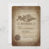 Invitation Vow Renewal Vintage Wedding Certificate  (Devant)