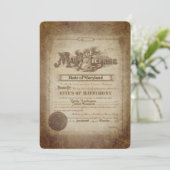 Invitation Vow Renewal Vintage Wedding Certificate  (Debout devant)