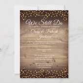 Invitation Vow Renewal We Still Do Golden Love Hearts Rustic (Devant)