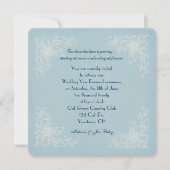 Invitation Vow Renouvellement-coins dentelle sur texture d'aq (Devant)