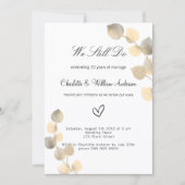 Invitation Vow renouvellement golden eucalyptus feuillage bla (Devant)