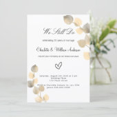 Invitation Vow renouvellement golden eucalyptus feuillage bla (Debout devant)