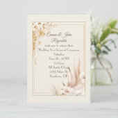 Invitation Vow Renouvellement Mariage Cadre Floral (Debout devant)