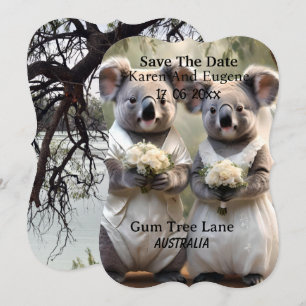 Invitation "Vows À feuillage persistant : Un Mariage Koala en