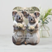 Invitation "Vows À feuillage persistant : Un Mariage Koala en (Debout devant)
