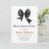 Invitation Vows avant Vows Gold Black Bow Fête des mariées (Debout devant)