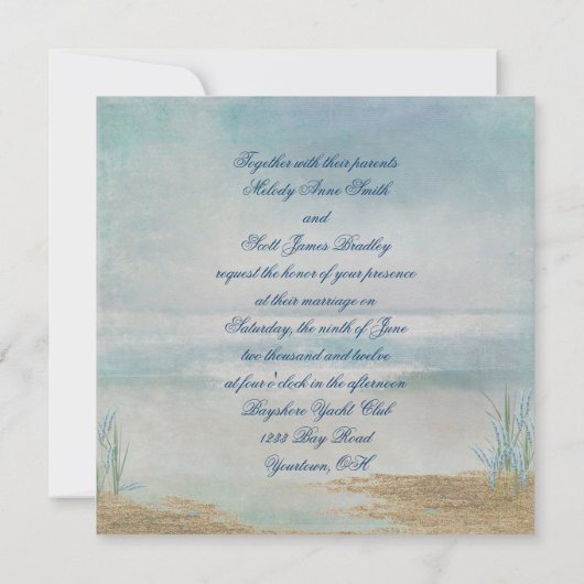 Invitation Vows de mariage sur plage (Dos)