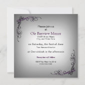 Invitation VOWS mariage EXCHANGE - Bordure gris violet (Dos)