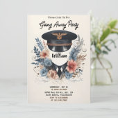 Invitation Voyage Adieu militaire Départ de la fête (Debout devant)