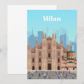 Invitation Voyage Art Voyage à Milan Italie (Devant / Derrière)