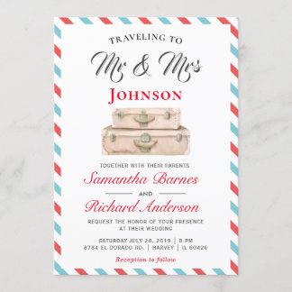 Invitation Voyage au mariage de M. et Mme Destination de Voya