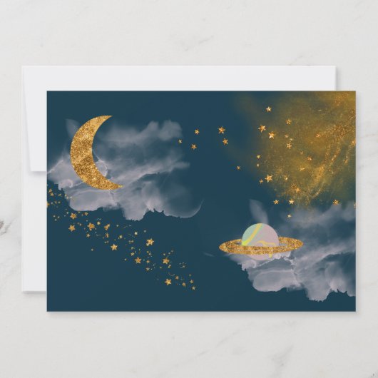 Invitation Voyage autour de la galaxie espace anniversaire In (Dos)