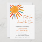 Invitation Voyage Autour Du Soleil 1Er Anniversaire (Devant)