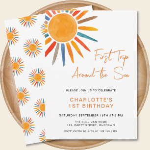 Invitation Voyage Autour Du Soleil 1Er Anniversaire