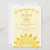 Invitation Voyage autour du soleil 1er anniversaire Invitatio (Devant)