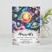 Invitation Voyage autour du Soleil Espace 1er Anniversaire (Debout devant)