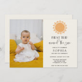 Invitation Voyage autour du soleil Photo Anniversaire Invitat (Devant / Derrière)