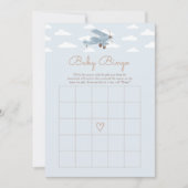 Invitation Voyage avion Baby shower Jeu de Bingo (Devant)