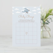 Invitation Voyage avion Baby shower Jeu de Bingo (Debout devant)
