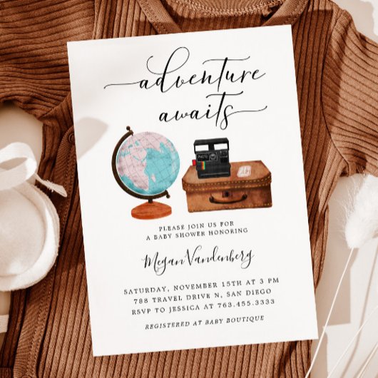 Invitation Voyage Baby shower Aventure Attend