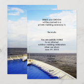 Invitation Voyage d'amour : mariage sur un bateau de croisièr (Devant / Derrière)
