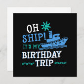 Invitation Voyage d'anniversaire Croisière croisière Vacances (Devant / Derrière)