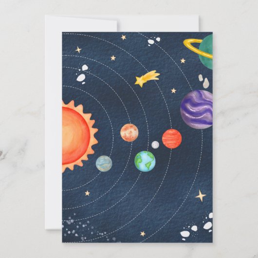 Invitation Voyage dans l'espace autour de la fête d'anniversa (Dos)