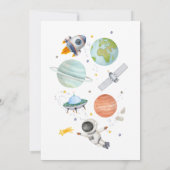 Invitation Voyage d'astronaute autour du soleil Anniversaire (Dos)