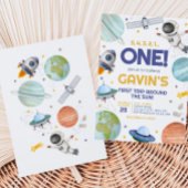 Invitation Voyage d'astronaute autour du soleil Anniversaire
