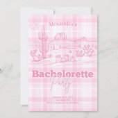 Invitation Voyage de Bachelorette Occidentale Rose (Devant)