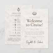 Invitation Voyage de croisière Itinéraire Destination Mariage (Devant / Derrière)