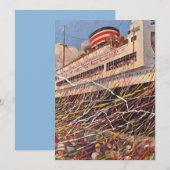 Invitation Voyage de croisière vintage Bon Voyage (Devant / Derrière)