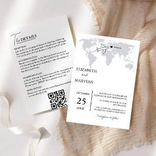 Invitation Voyage de destination bleu Marine Tout en un Maria