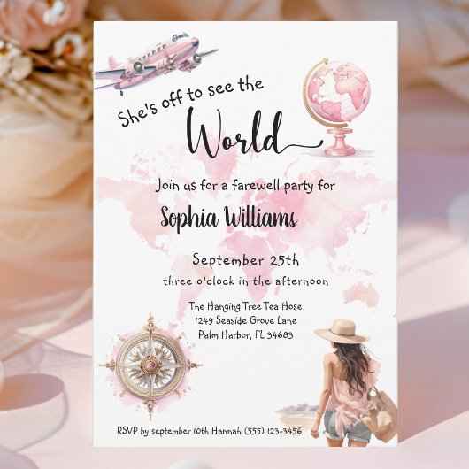 Invitation Voyage de la fête d'adieu