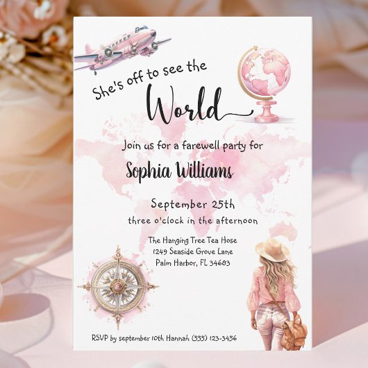 Invitation Voyage de la fête d'adieu