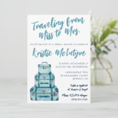 Invitation Voyage de Miss à Mrs. Bagages de mariage Blue (Debout devant)