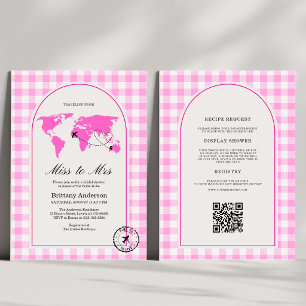 Invitation Voyage de Miss à Mrs Gingham Enterrement de Vie d