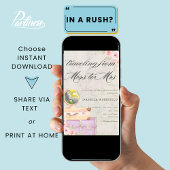 Invitation Voyage de Mlle à Mme Fête des mariées de voyage